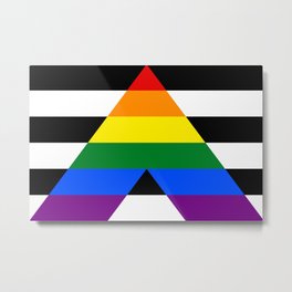 Straight Ally pride flag Metal Print