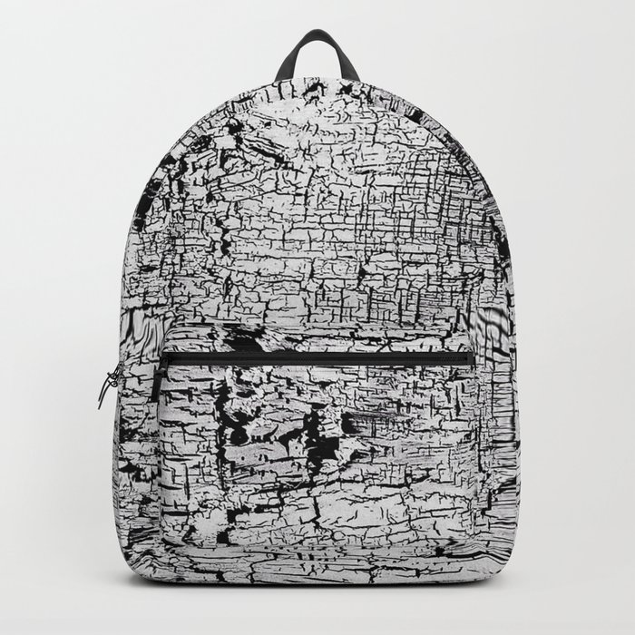 Black And White Ash Burnt Wood Minimal Pattern Backpack