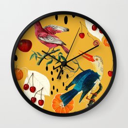 Maximalist birdhouse Wall Clock