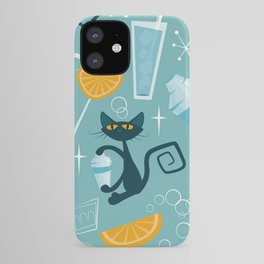Mid century modern atomic style cats and cocktails iPhone Case