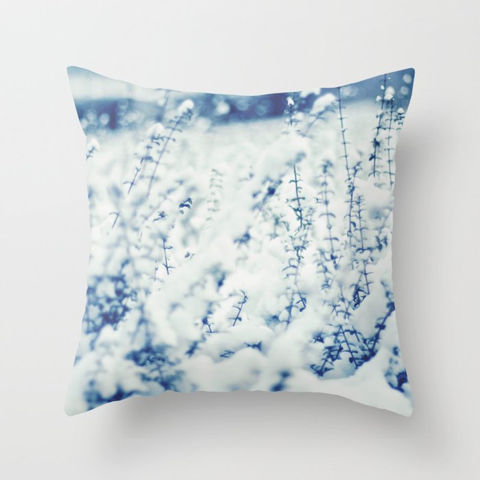 Blue Winter Throw Pillow