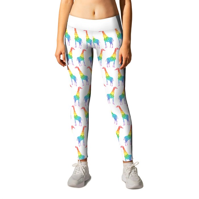 rainbow giraffe Leggings