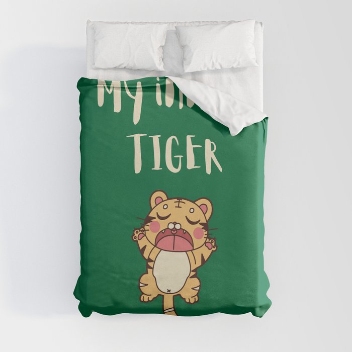 Year of a tiger cute illustration Duvet Cover