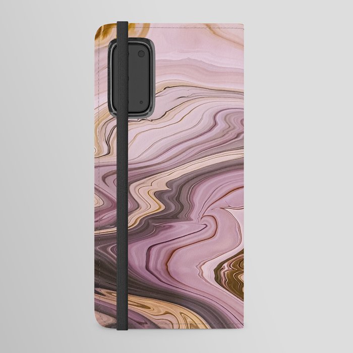 Purple Liquid Marble Painting Android Wallet Case