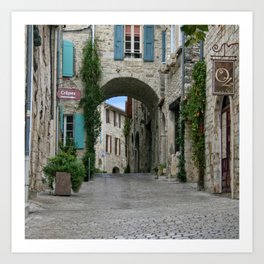 France Photography - Street From A Town In Vézénobres Art Print