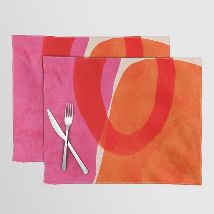 relations IV - pink shapes minimal painting Placemat