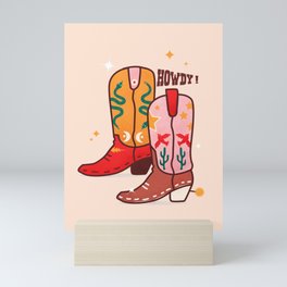 Howdy! Cowboy Boots Mini Art Print