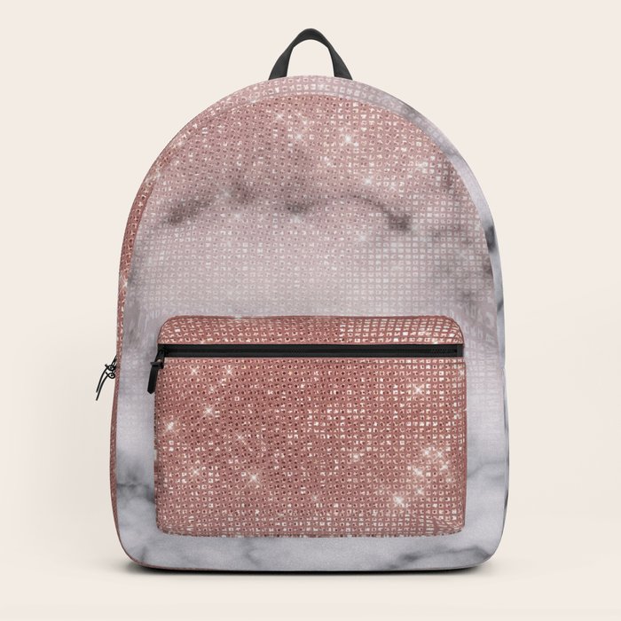 rose gold glitter backpack