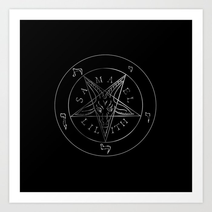 Wiccan symbol silver Sigil of Baphomet- Satanic god occult symbol Art Print
