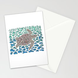 Vanishing Sea Turtle by Black Dwarf Designs Stationery Cards