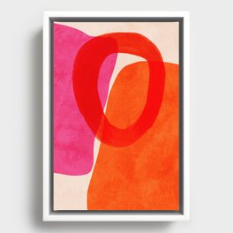 relations IV - pink shapes minimal painting Framed Canvas