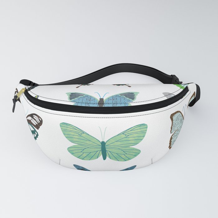 Green and Blue Butterflies Fanny Pack