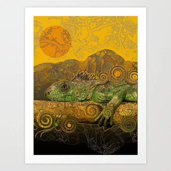 Just Chilling and Dreaming...(Lizard) Art Print