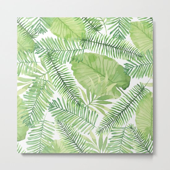 Tropical Branches Pattern 09 Metal Print