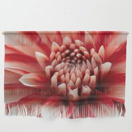 Majestic Red-White Dahlia Flower Wall Hanging