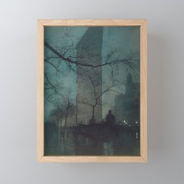 The Flatiron building New York twilight blue dreamscape photograph by Edward Steichen Framed Mini Art Print