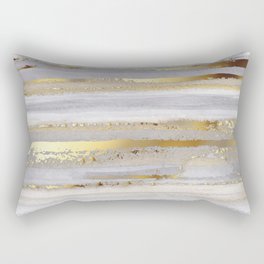 Luxury grey watercolor and gold texture Rectangular Pillow