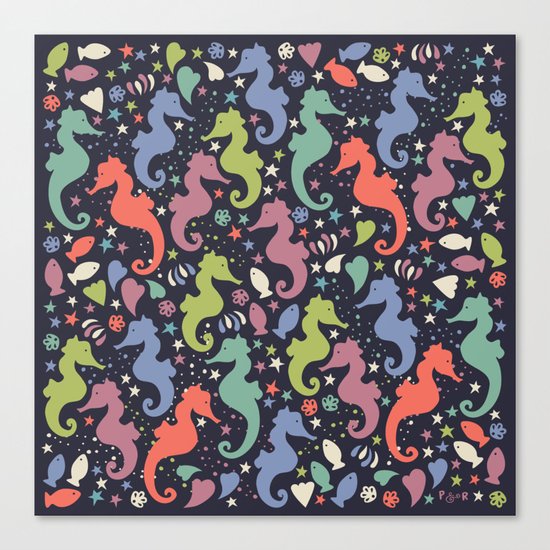 Dancing Seahorses Canvas Print