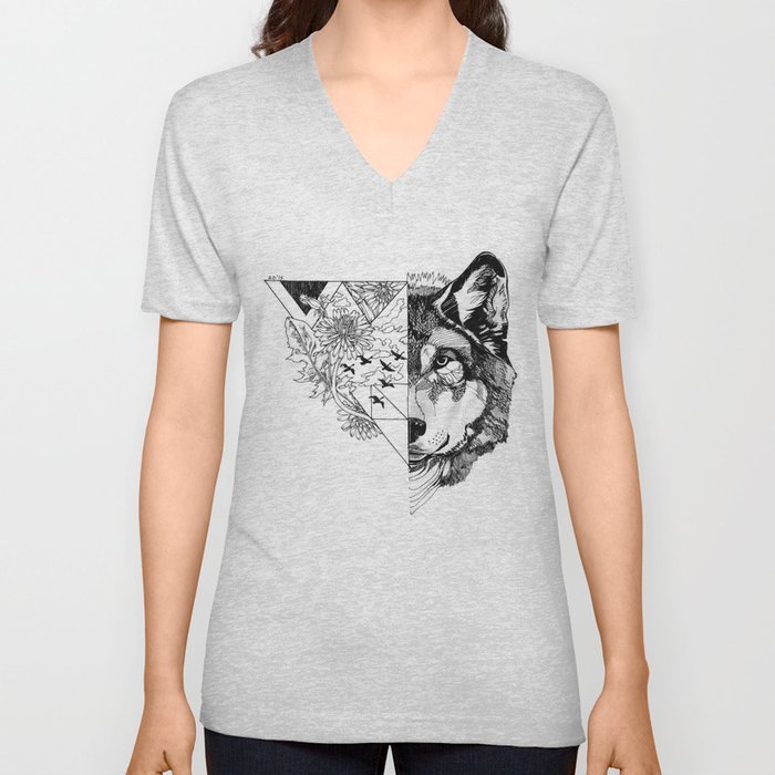 Wolf Sight V Neck T Shirt