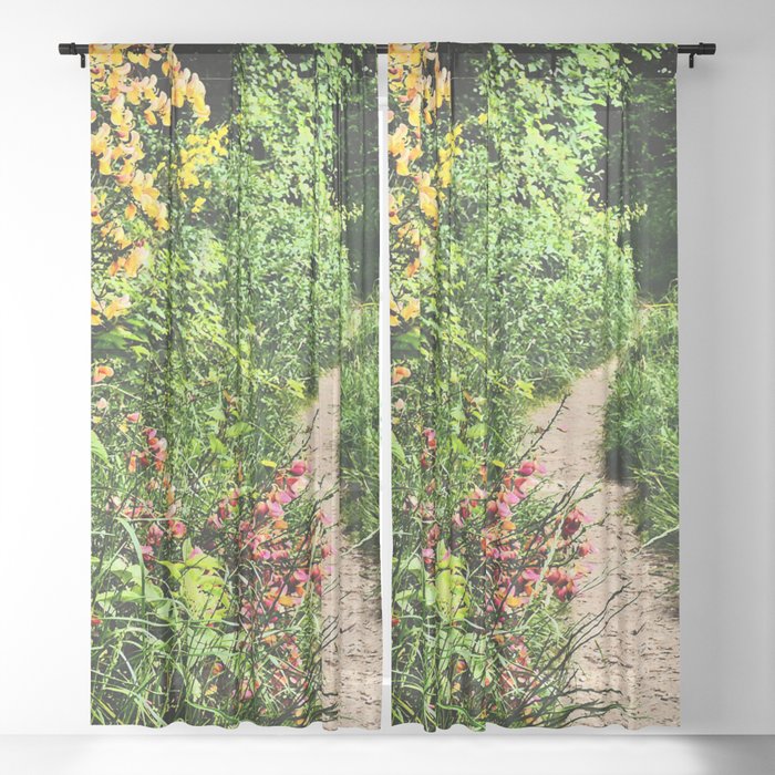 Scottish Highlands Late Spring Country Path in I Art  Sheer Curtain