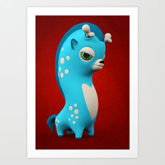 Cool Blue Wippo Art Print