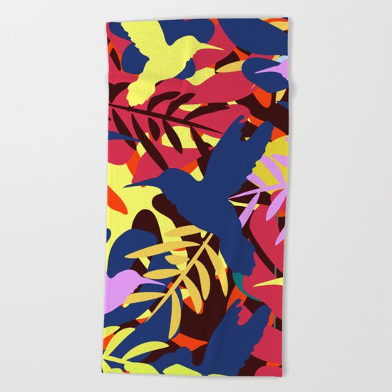 A tropical flight Beach Towel