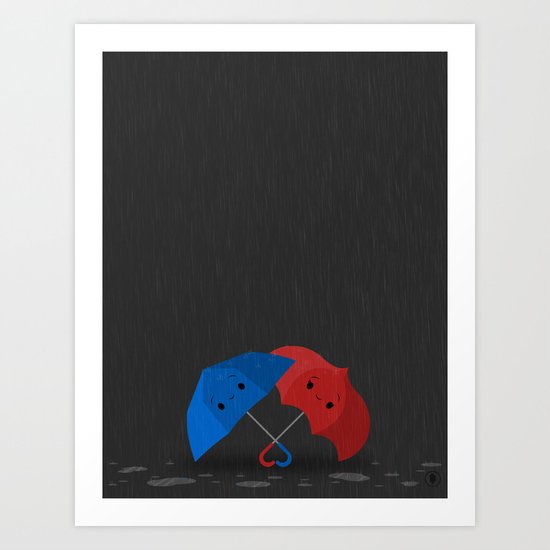 Blue&Red Art Print
