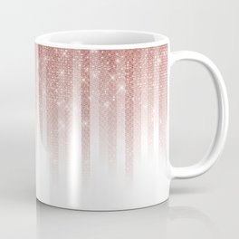 Girly Glamorous Rose Gold Glitter Striped Gradient Coffee Mug