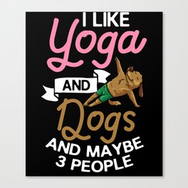 Yoga Dog Beginner Workout Poses Quotes Meditation Canvas Print