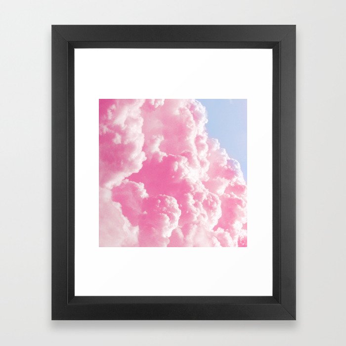 Retro cotton candy clouds Framed Art Print