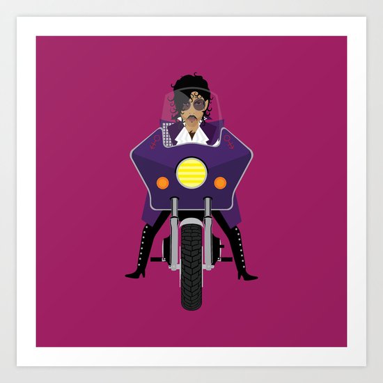 The Emoji-fication of His Purple Majesty: Motorcycle Art Print