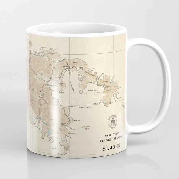 Vintage Saint John Virgin Islands Map (1922) Coffee Mug