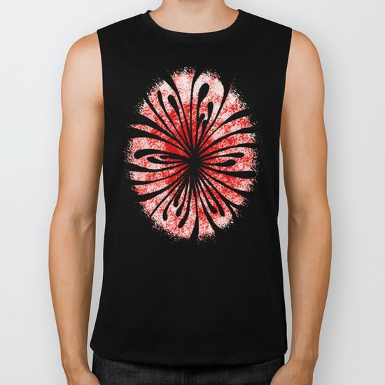 Doodled Mooka Flower Biker Tank
