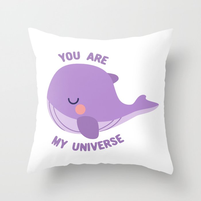 BTS purple whale plush you are my universe Throw Pillow