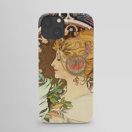 Feather - Alphonse Mucha 1899 iPhone Case