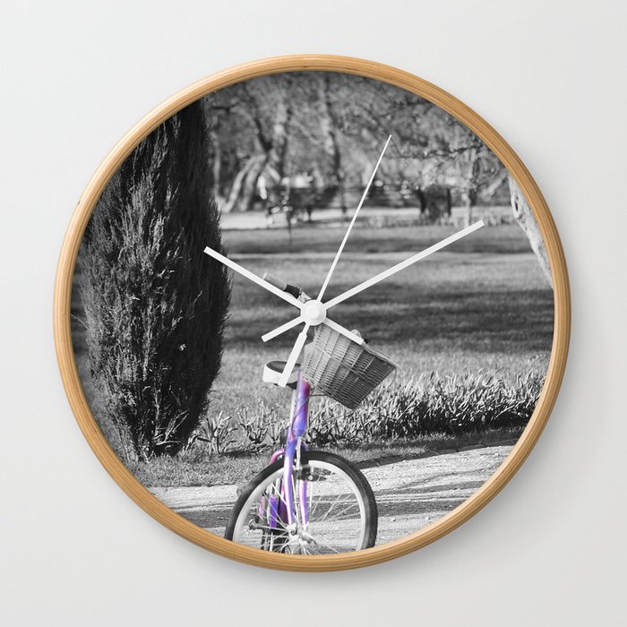 Bicycle in Summer Garden Wall Clock