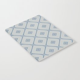Grey Blue Square Pattern Notebook