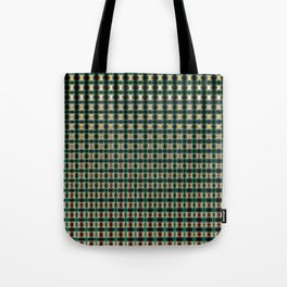 Green Mood Check Pattern Tote Bag
