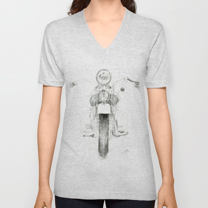 Motorcycle 1 V Neck T Shirt