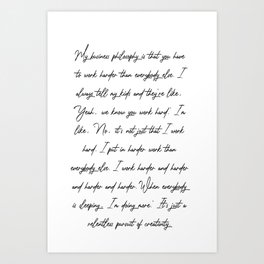 My business philosophy Print Quotes Art Print