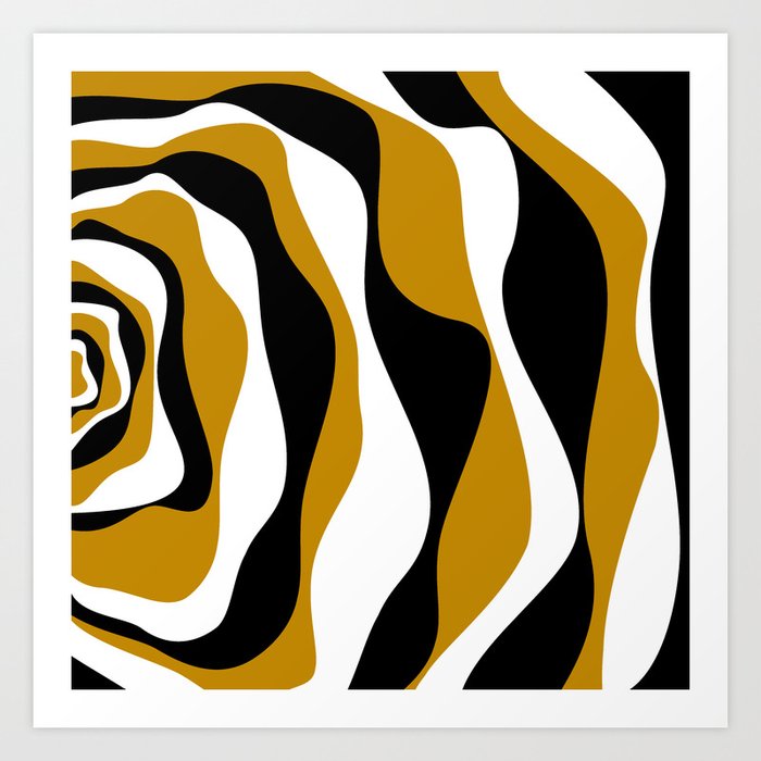 Ebb and Flow 4 - Dark Yellow Art Print