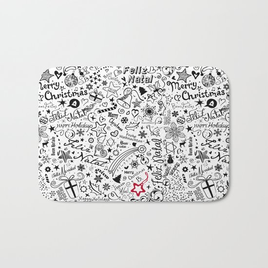Merry Christmas Multiple languages Bath Mat