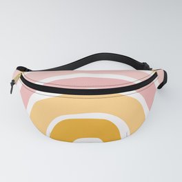 Abstract Shapes 94 in Mustard Yellow and Pale Pink (Rainbow Abstraction) Fanny Pack