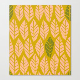 Cozy collection: mix and match Nordic leaves mustard blush Canvas Print