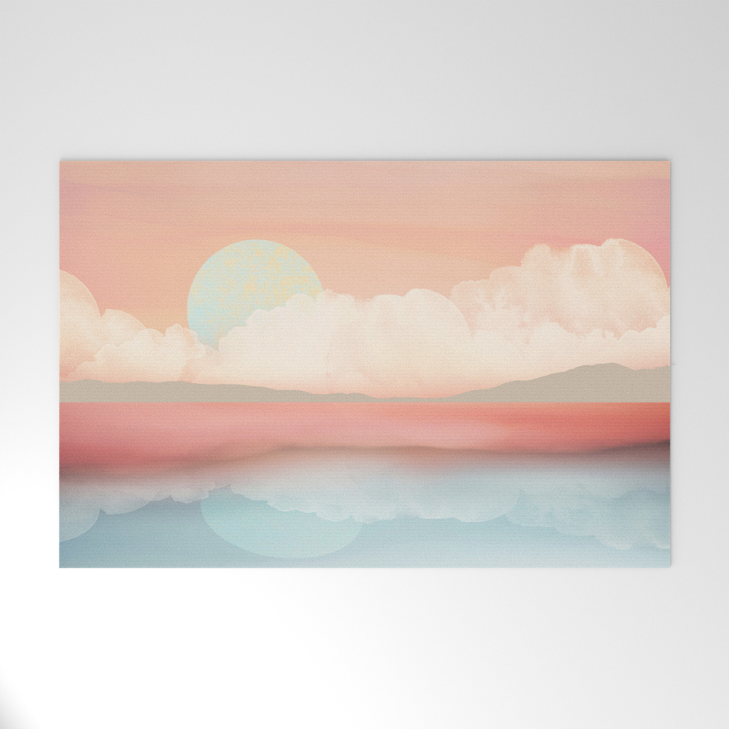 Mint Moon Beach Welcome Mat By Efrogdesigns Society6 Mint Moon Beach Welcome Mat By