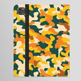 Yellow Military Camouflage Pattern iPad Folio Case