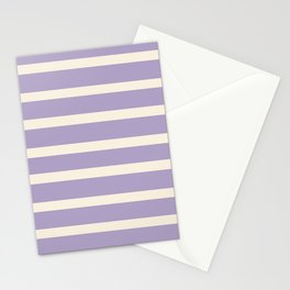 Striped lilac and white pattern Stationery Card
