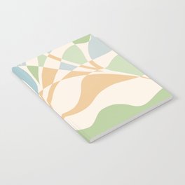 PROTECT YOUR ENERGY with Liquid retro abstract pattern in blue, green and cream Notebook