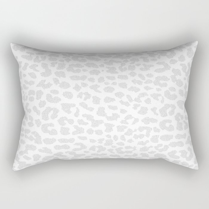 Pale Gray Leopard Rectangular Pillow