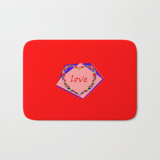 heart of flowers Bath Mat